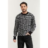 VERSACE JEANS COUTURE Triko Kazak, M, 79GAFM10CMN96, BLACK/WHITE, Erkek