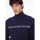 Versace Jeans Couture Yarım Balıkçı Yaka Slim Fit Mavi Erkek Kazak 75GAFM07CM06HQF6 - XL