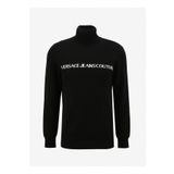 VERSACE JEANS COUTURE Yarım Balıkçı Yaka Slim Fit Siyah - Beyaz Erkek Kazak 75GAFM07CM06HA0E