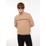 Versace Jeans Couture Yarım Balıkçı Yaka Slim Fit Siyah - Haki Erkek Kazak 75GAFM07CM06HQF5