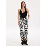 VERSACE JEANS COUTURE Yüksek Bel Çizgili Siyah-Beyaz Pantolon, 42, 5003281075, Siyah - Beyaz, Kadın