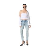 VERSACE JEANS COUTURE Yüksek Bel Dar Paça İndigo Denim Pantolon, 27, 5003220194, İndigo, Kadın