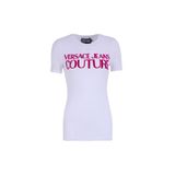VERSACE JEANS COUTURE Yuvarlak Yaka Baskılı T-Shirt, L, 5003220215, Beyaz, Kadın