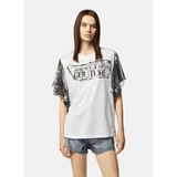 VERSACE JEANS COUTURE Yuvarlak Yaka Baskılı T-Shirt, M, 5003158640, Beyaz, Kadın