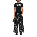 VERSACE JEANS COUTURE Yuvarlak Yaka Baskılı T-Shirt, M, 5003220197, Siyah, Kadın