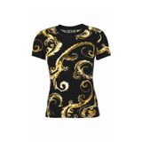 VERSACE JEANS COUTURE Yuvarlak Yaka Baskılı T-Shirt, M, 5003220206, Siyah, Kadın