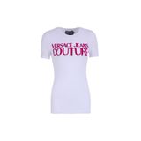 VERSACE JEANS COUTURE Yuvarlak Yaka Baskılı T-Shirt, M, 5003220215, Beyaz, Kadın