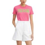 VERSACE JEANS COUTURE Yuvarlak Yaka Baskılı T-Shirt, M, 5003281099, Pembe, Kadın