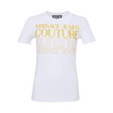 VERSACE JEANS COUTURE Yuvarlak Yaka Baskılı T-Shirt, S, 5003158589, Beyaz, Kadın