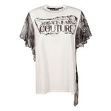 VERSACE JEANS COUTURE Yuvarlak Yaka Baskılı T-Shirt, S, 5003158640, Beyaz, Kadın