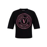 VERSACE JEANS COUTURE Yuvarlak Yaka Baskılı T-Shirt, S, 5003158651, Siyah, Kadın