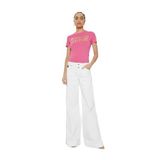 VERSACE JEANS COUTURE Yuvarlak Yaka Baskılı T-Shirt, XS, 5003281099, Pembe, Kadın
