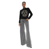 VERSACE JEANS COUTURE Yuvarlak Yaka Desenli Kazak, S, 5003220188, Siyah, Kadın