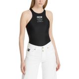 VERSACE JEANS COUTURE Yuvarlak Yaka Düz T-Shirt, S, 5003158619, Siyah, Kadın