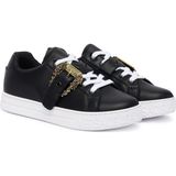 Versace Kadın Fondo Court 88 Dis. Sk9 Tokalı Tabanı Kabartma Yazılı Sneaker - Siyah