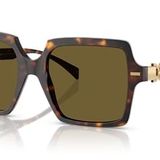 Versace Kadın Güneş Gözlüğü Havana Çerçeve, Koyu Kahverengi Lensler, 55MM, Havana, Large