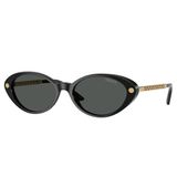 Versace Kadın Güneş Gözlüğü Siyah Çerçeve, Koyu Gri Lensler, 54MM, Siyah, Large
