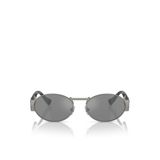 Versace Unisex Güneş Gözlüğü Mat Tunç Çerçeve, Gri Ayna Gümüş Lensler, 56MM, Mat Tunç, Large