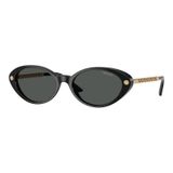 Versace VE 4469 GB187 54 Oval Siyah Kombine Kadın Güneş Gözlüğü