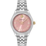 Versace VRSCVEHU01225 Kadın Kol Saati - Metalik Gri - Pembe
