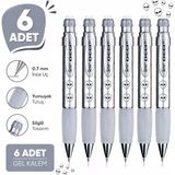 Versatil Kalem Deep 0.7 Mm Metalik Gri Uzaylı 6'Lı Paket