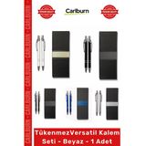 #VersatilKalem Logo Baskılı Promosyon Şık Hediye Tükenmez Versatil Kalem Seti Beyaz 1 Adet