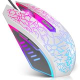 Versiontech 2400 Wired optik USB-Laser-Comupter PC Laptop fare fareler 7 programlanabilir tuşlar 7 renk seçeneği ile LED Gaming Gamer ergonomik fare – beyaz renk Beyaz BX017W