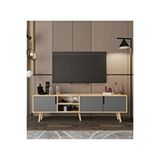 Vertex Mobilya Latina Ahşap Ayaklı Tv Ünitesi Tv Sehpası 180 Cm Safir Meşe - Antrasit