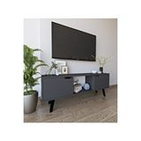 Vertex Mobilya Siena Ahşap Ayaklı Tv Ünitesi Antrasit Televizyon Konsolu 140 Cm Ekonomik Modül Sehpa