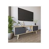 Vertex Mobilya Siena Ahşap Ayaklı Tv Ünitesi Safir Meşe-antrasit Televizyon Konsolu 140 Cm Ekonomik Modül Sehpa Gri
