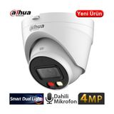 Verto Dahua IPC-HDW1431V-SA, 4mpix, 2,8mm Lens, H265+, 30MT Gece Görüşü, Dual Light, Mikrofonlu, Poe Dome Ip Kamera