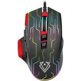 Vertux Oyuncu Mouse Üstün Hızlı Performanslı Kablolu 10.000 Dpi LED - Vertux Kryptonite (Kırmızı) - Siyah