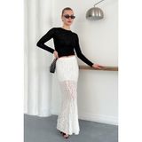 Very Moda Dantel Abiye Etek | F1887 - Krem - S