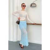 Very Moda Dantel Abiye Etek | F1887 - Mavi