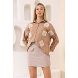 Very Moda Kaşe Mini Etek | F1352 - Taş