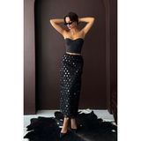 Very Moda Pul Detaylı Abiye Midi Etek | F2012 - Siyah