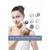 VERYFİT 6 In 1 - 3 Aşamalı Su Geçirmez Led Şarjlı Ekranlı Peeling Masaj Cilt Temizleme Bakım Aleti