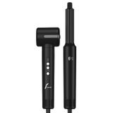 Veryfit 7 in 1 Hava Üflemeli Saç Düzleştirici Bukle Maşa Airwrap Compact Saç Kurutma Fön Makinesi Siyah