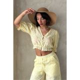 VERYMODA Fisto Detaylı Nakışlı Bluz - Sarı | D2875