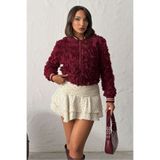 VERYMODA Gül Süzüneli Fermuarlı Mont - Bordo