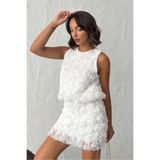 VERYMODA Gül Süzüneli Kolsuz Bluz - Krem | F1989
