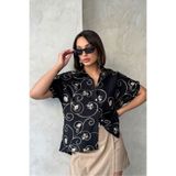 VERYMODA Nakışlı Gömlek Siyah Desen 2 | D2789