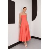 VERYMODA Oranj Halter Yaka Kloş Midi Elbise