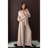VERYMODA Yüksek Bel Bol Paça Saten Pantolon – Şık Ve Rahat Tasarım - Taş | F2052