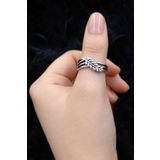Vesaire Accessories Başak Model Antik Eskitme Gümüş Kaplama Ayarlanabilir Yüzük