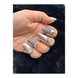 Vesaire Accessories Gotik Tırnak Model Antik Takı Set Eskitme Gümüş Kaplama Ayarlanabilir Yüzük