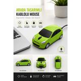 Vesamax Suv Araba Şeklinde 1200 Dpı 3 Düğmeli USB Kablolu Optik Mouse - Yeşil