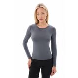 vesantia Kadın Füme Bisiklet Yaka Basic Uzun Kollu Body Füme-S