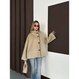 Vesantia Kadın Yağ Yeşili Oversize Çoban Dikişli Ceket - M