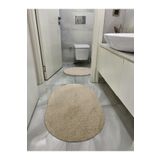 vescarpet station Lazer Kesim Peluş 2'li Oval Vizon Banyo Paspas Takımı